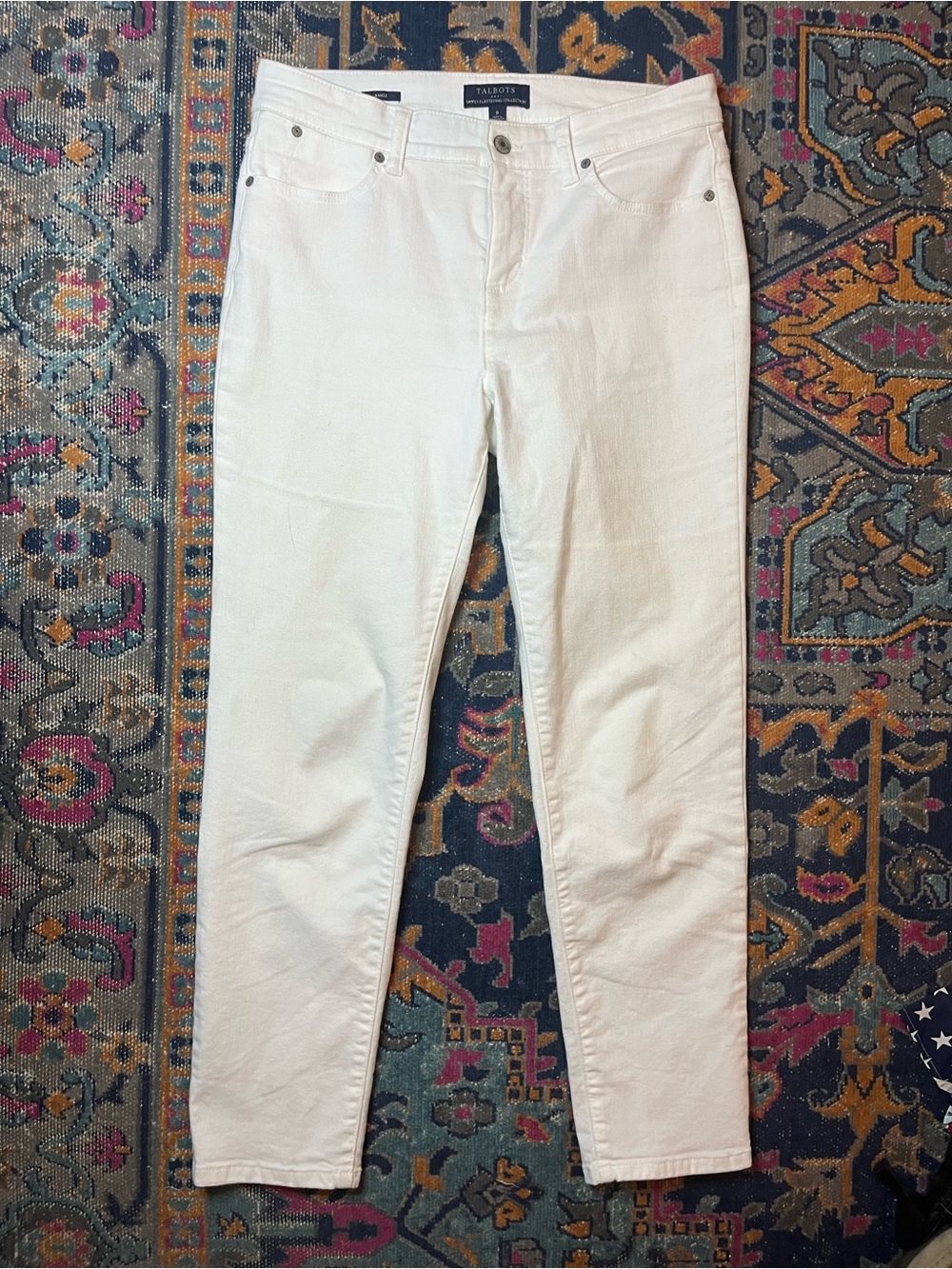 Talbots Simply Flattering Collection White Ankle Jeans